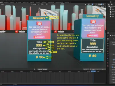 3d Comparison Video Template Low-poly 3D model