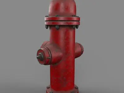 Fire Hydrant PBR Low-poly 3D model