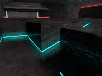 Space Hangar Ready to Render Low-poly 3D model