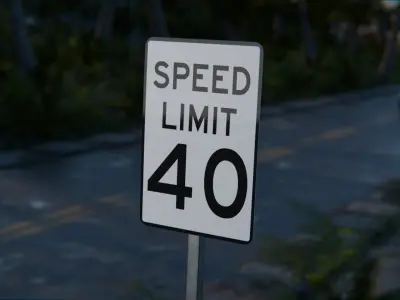 Different Road and Traffic Signs for BLENDER 3D model