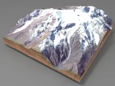 Mount Kazbek 5037 meters Georgia 3D model