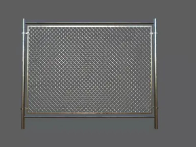 low poly fence chain link Low-poly 3D model