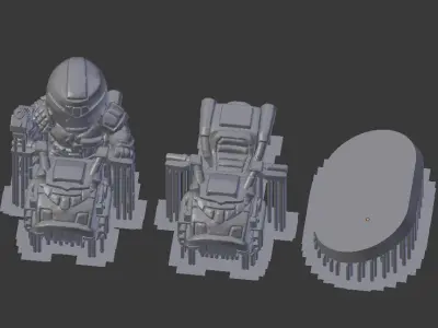 Chibi Lawman on bike 3D print model