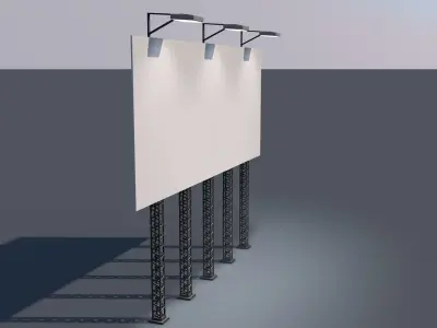 Billboard with lights Low-poly 3D model