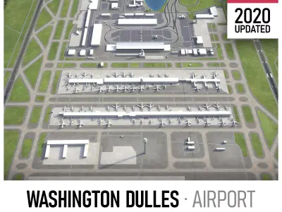 Washington Dulles International Airport - IAD Low-poly 3D model