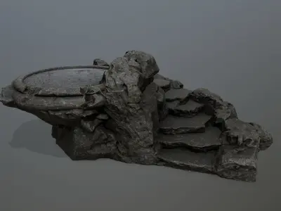 Ladder piece of rock Low-poly 3D model