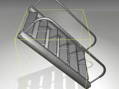 Futuristic Stairs - 19 - Basic Textures Low-poly 3D model
