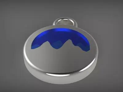 Earrings mountains enamel 3D print model