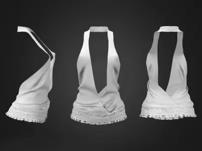 Deep Cleavage V Cut Elastic Bottom Top Low-poly 3D model