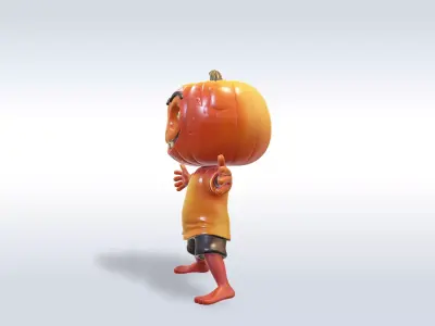Cheerful Pumpkin Boy Character 3D Model 3D model