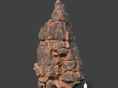 Low poly Desert Cliff Modular Rock 220101 Low-poly 3D model