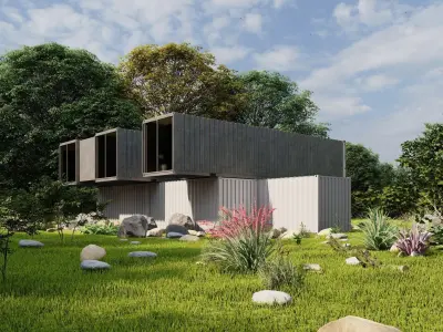 Temporary villa - villa condo - container building 3D model