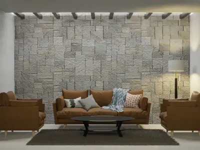 Minimalist Living Room 3D model