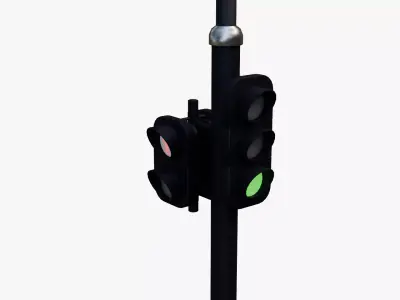 Street traffic lights Low-poly 3D model