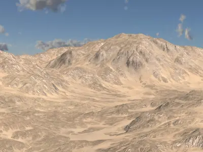 Desert landscape 01 Low-poly 3D model