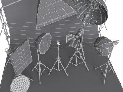 A set of studio equipment 01 3D model