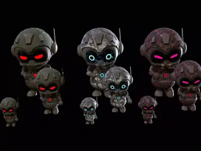 Minirobotic5Pack4 Low-poly 3D model