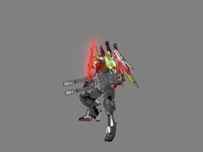 Attacker Gundam B 9 3D model