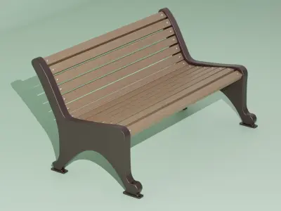 Wooden Bench 3D model