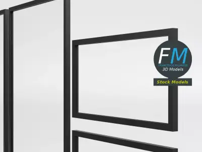 Storefront windows set Low-poly 3D model