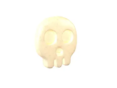 Twitter Skull Emoji Chocolate V1 002 Low-poly 3D model