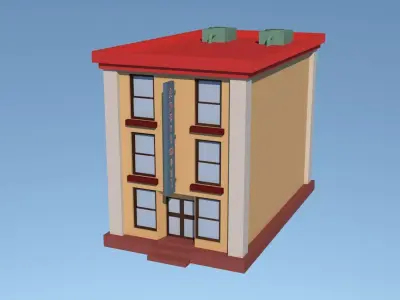 Apartment Building 09 Low-poly 3D model