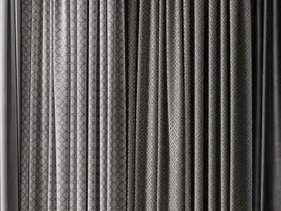 Hadi gray gold Curtains 34 Soft curtains and linen and silk  3D model