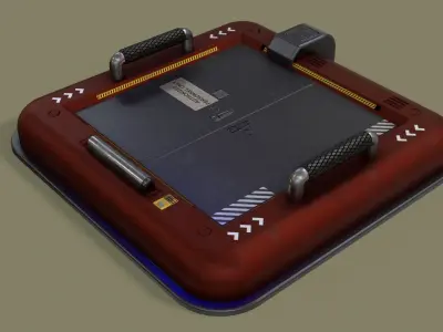 Sci-Fi Floor Access Door PBR LOWPOLY GAMEREADY Low-poly 3D model