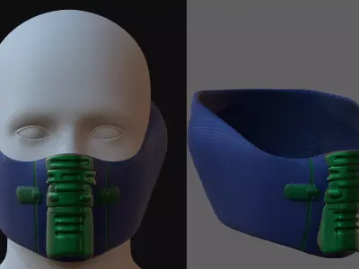 Gas mask helmet 3d model scifi Low-poly  Low-poly 3D model 245