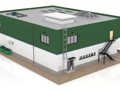 Warehouse Low-poly 3D model