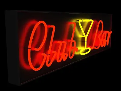Chinese neon light Low-poly 3D model