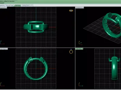 Flow lock Curve Gold Ring 3D print model