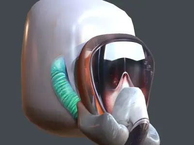 Gas mask helmet scifi character game space Low-poly Low-poly  Low-poly 3D model