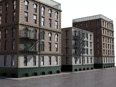 New york buildings Low-poly 3D model