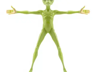 Green Alien Character model pack Low-poly 3D model