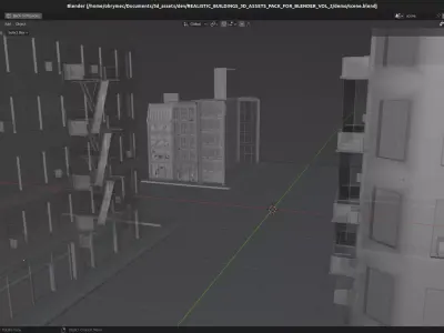 50 Realistic Buildings 3D Assets Pack For Blender Vol 2 Low-poly 3D model