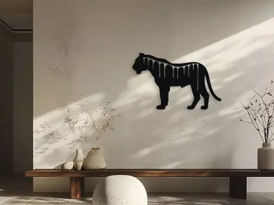 Architectural Tiger Wall Art 3D model