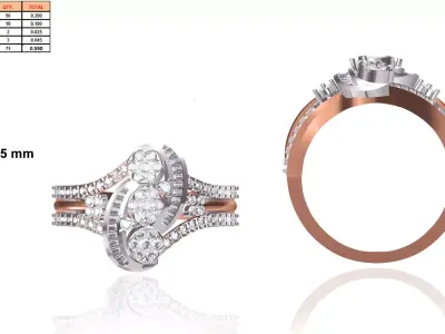 Ladies-Elegant Stone Rings For Womens 2 3D print model