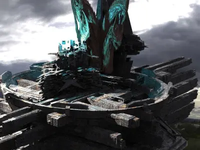 Sci fi City Satalite Science facility 3D model