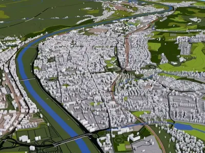 Luxembourg City Low-poly 3D model