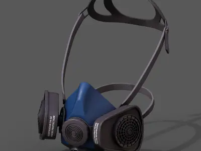 Gas mask protection futuristic technology isolated  Low-poly 3D model