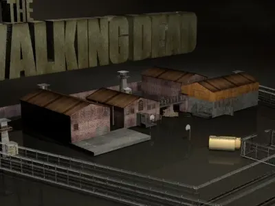 Walking Dead Prison Set 3D model