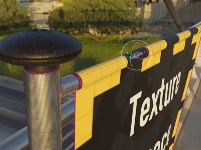 Animated Flag with Pole -1- High-Poly Version 3D model