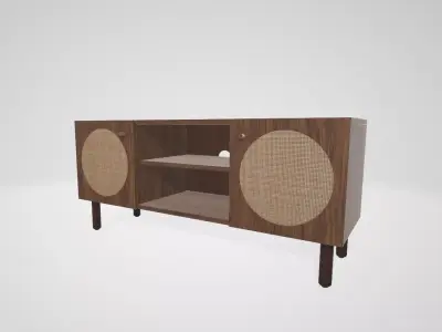 Ophelia 2 Door 2 Shelf Media Stand Low-poly 3D model