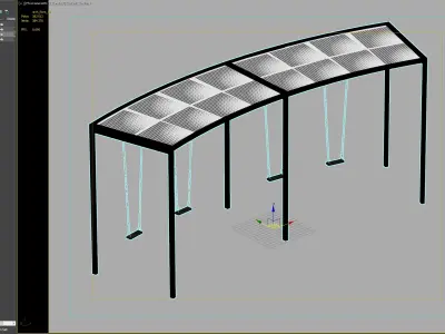 Modern Shaded Swing Structure for Parks and Playgrounds 3D model