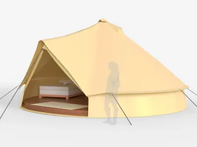 Large Bell Tent 6x6 Meters 3D model