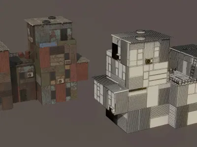 Shanty Town Low-poly 3D model