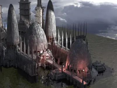 Darth Sidious  Mustafar Base Extended Kitbash 3D model