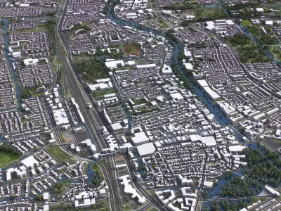 Zaanstad - 3D City Model Low-poly 3D model