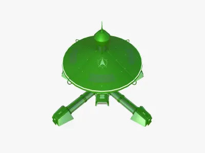 SciFi Facility C06 Green - Sci Fi Exterior Design Low-poly 3D model